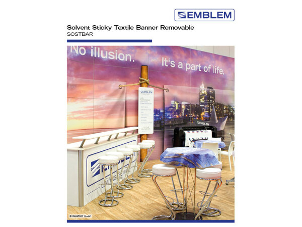 EMBLEM Sticky Textile Banner Removable, 190g/m&sup2;