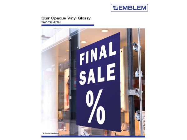 EMBLEM Star Opaque Vinyl White Glossy, 110 &micro;m